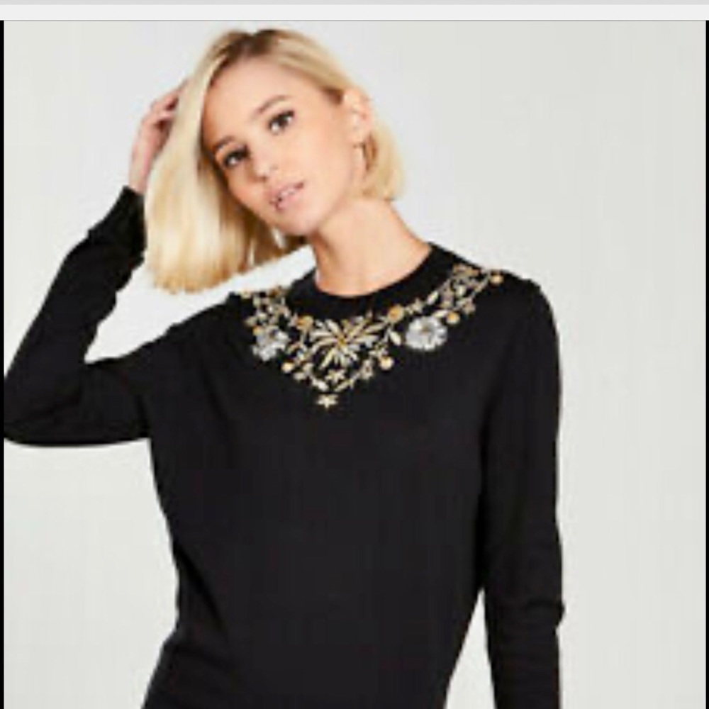 Ted Baker NWT Bee Embroidery Sweater women’s Black UK size 3